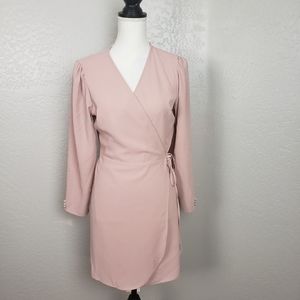 Topshop Pink Wrap Mini Dress Size 8
